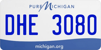 MI license plate DHE3080