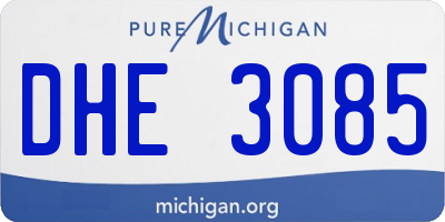 MI license plate DHE3085