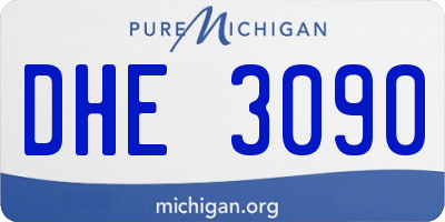 MI license plate DHE3090