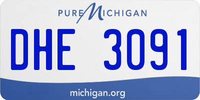 MI license plate DHE3091