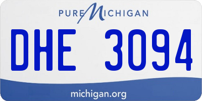 MI license plate DHE3094