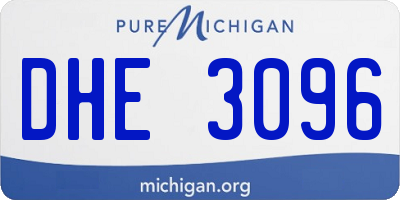 MI license plate DHE3096