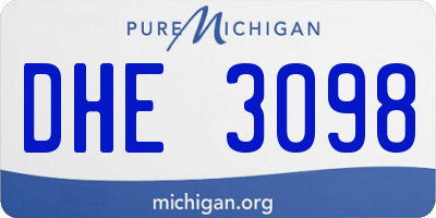 MI license plate DHE3098