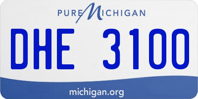 MI license plate DHE3100