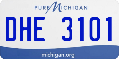 MI license plate DHE3101