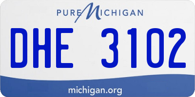 MI license plate DHE3102