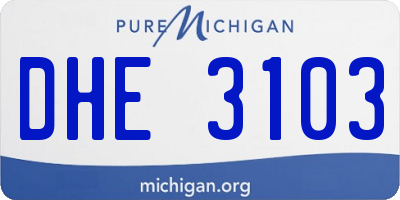 MI license plate DHE3103