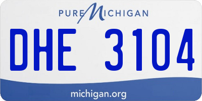 MI license plate DHE3104