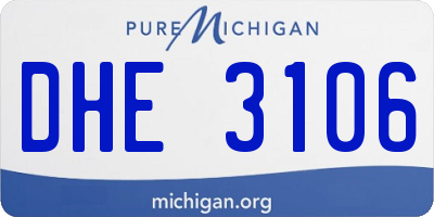 MI license plate DHE3106