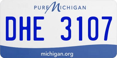 MI license plate DHE3107