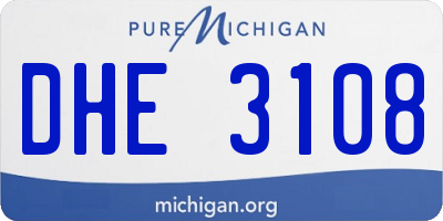 MI license plate DHE3108