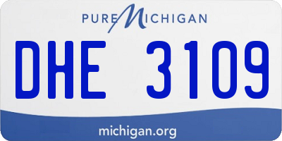 MI license plate DHE3109