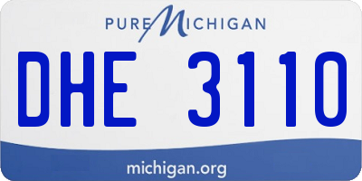 MI license plate DHE3110