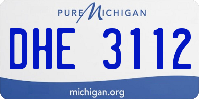 MI license plate DHE3112