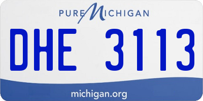 MI license plate DHE3113