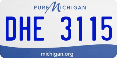 MI license plate DHE3115