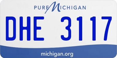 MI license plate DHE3117
