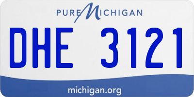 MI license plate DHE3121