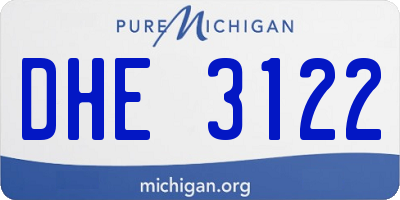MI license plate DHE3122