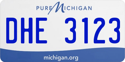 MI license plate DHE3123