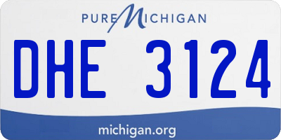 MI license plate DHE3124