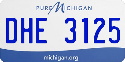 MI license plate DHE3125