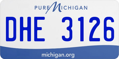 MI license plate DHE3126