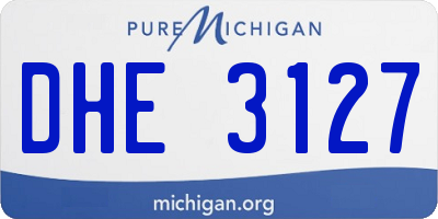MI license plate DHE3127