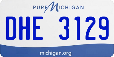 MI license plate DHE3129