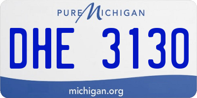 MI license plate DHE3130