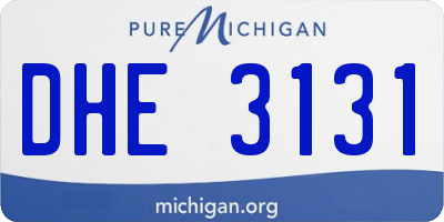 MI license plate DHE3131
