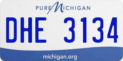 MI license plate DHE3134