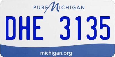 MI license plate DHE3135