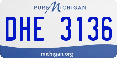MI license plate DHE3136