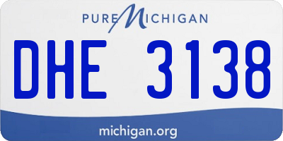 MI license plate DHE3138