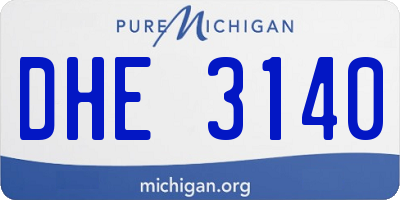 MI license plate DHE3140