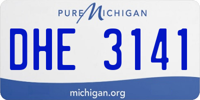 MI license plate DHE3141