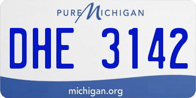 MI license plate DHE3142