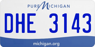 MI license plate DHE3143