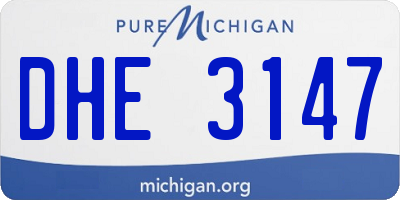 MI license plate DHE3147