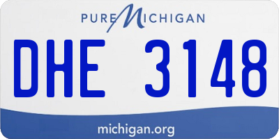 MI license plate DHE3148