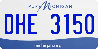 MI license plate DHE3150