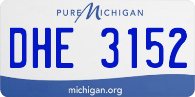 MI license plate DHE3152