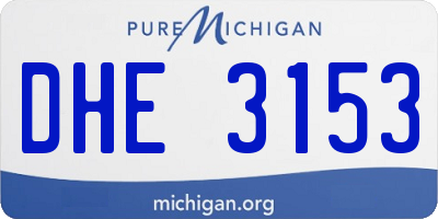 MI license plate DHE3153