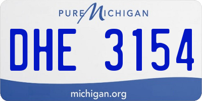 MI license plate DHE3154