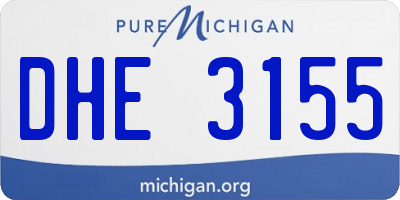 MI license plate DHE3155