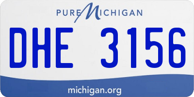 MI license plate DHE3156