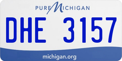 MI license plate DHE3157