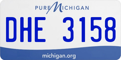 MI license plate DHE3158