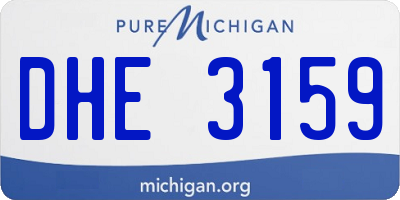 MI license plate DHE3159
